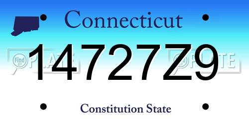 14727Z9 Connecticut License Plate