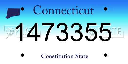 1473355 Connecticut License Plate