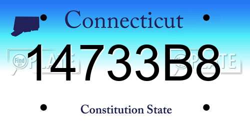 14733B8 Connecticut License Plate
