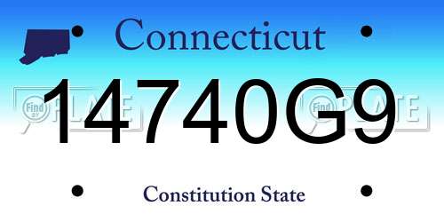 14740G9 Connecticut License Plate