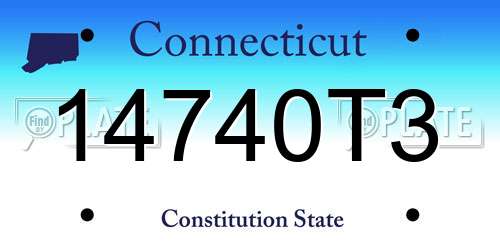 14740T3 Connecticut License Plate