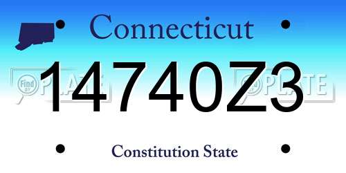 14740Z3 Connecticut License Plate