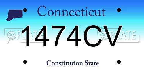 1474CV Connecticut License Plate