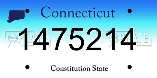 1475214 Connecticut License Plate