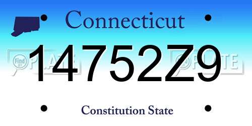 14752Z9 Connecticut License Plate
