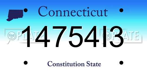14754I3 Connecticut License Plate