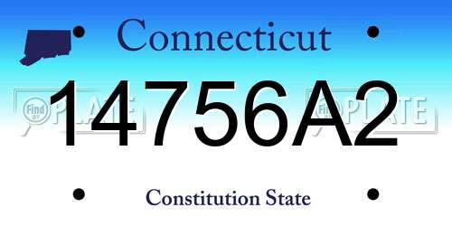 14756A2 Connecticut License Plate
