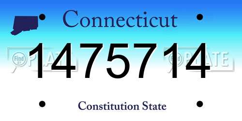 1475714 Connecticut License Plate