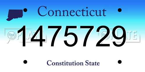 1475729 Connecticut License Plate