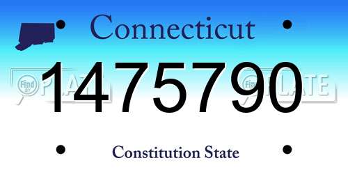 1475790 Connecticut License Plate