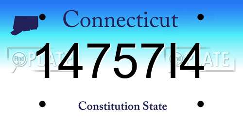 14757I4 Connecticut License Plate