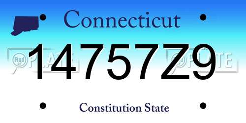 14757Z9 Connecticut License Plate