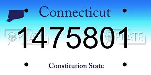 1475801 Connecticut License Plate