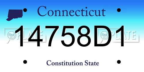 14758D1 Connecticut License Plate