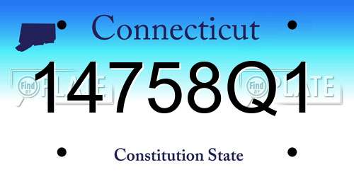 14758Q1 Connecticut License Plate