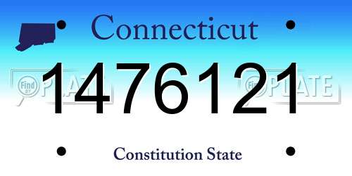 1476121 Connecticut License Plate