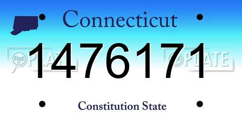 1476171 Connecticut License Plate
