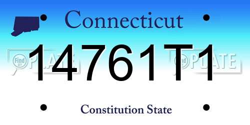 14761T1 Connecticut License Plate