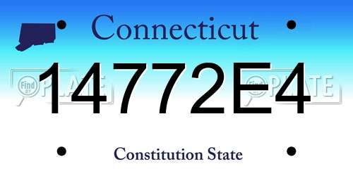 14772E4 Connecticut License Plate