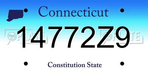 14772Z9 Connecticut License Plate