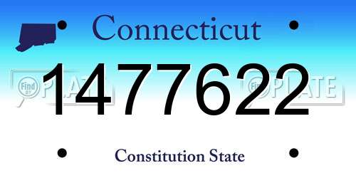 1477622 Connecticut License Plate
