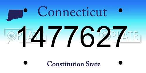 1477627 Connecticut License Plate
