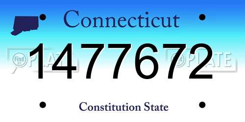 1477672 Connecticut License Plate