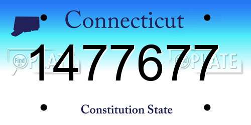 1477677 Connecticut License Plate