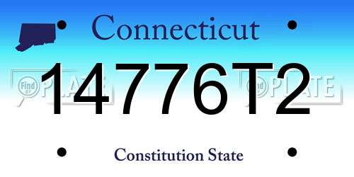 14776T2 Connecticut License Plate