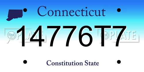 14776T7 Connecticut License Plate