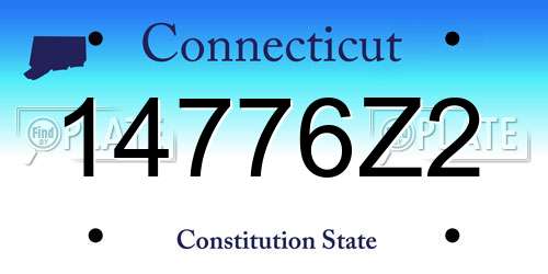 14776Z2 Connecticut License Plate