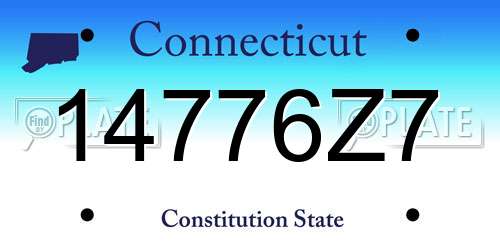 14776Z7 Connecticut License Plate