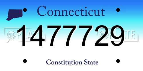 1477729 Connecticut License Plate