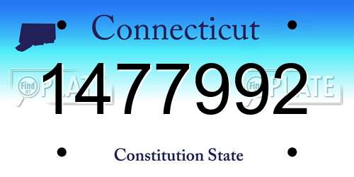 1477992 Connecticut License Plate