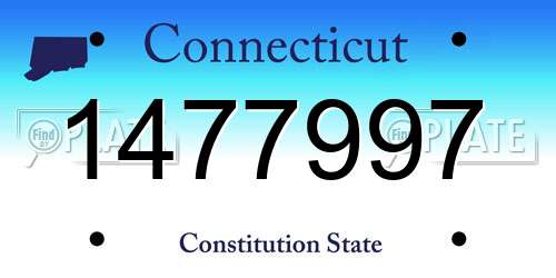 1477997 Connecticut License Plate