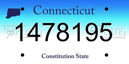 1478195 Connecticut License Plate