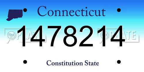 1478214 Connecticut License Plate