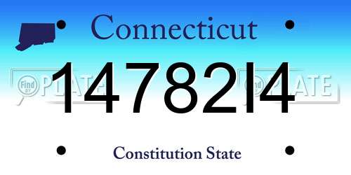 14782I4 Connecticut License Plate