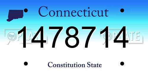 1478714 Connecticut License Plate
