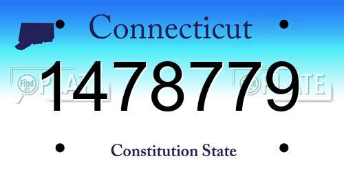 1478779 Connecticut License Plate