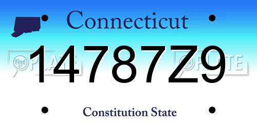 14787Z9 Connecticut License Plate