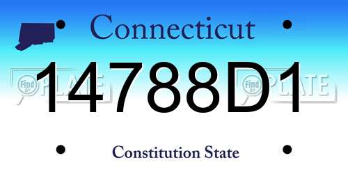 14788D1 Connecticut License Plate