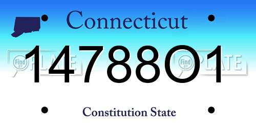 14788O1 Connecticut License Plate