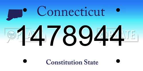 1478944 Connecticut License Plate