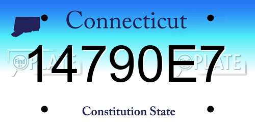 14790E7 Connecticut License Plate