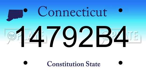 14792B4 Connecticut License Plate