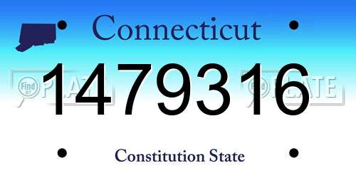 1479316 Connecticut License Plate