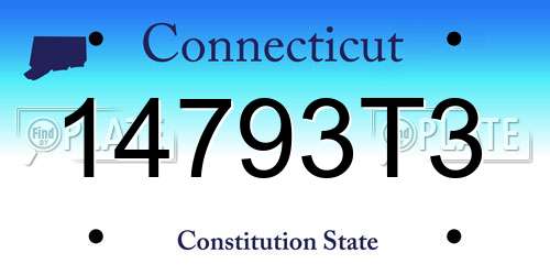 14793T3 Connecticut License Plate
