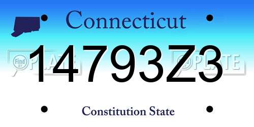 14793Z3 Connecticut License Plate