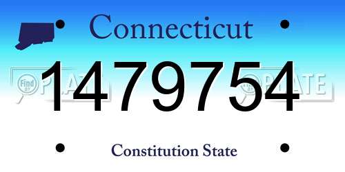 1479754 Connecticut License Plate